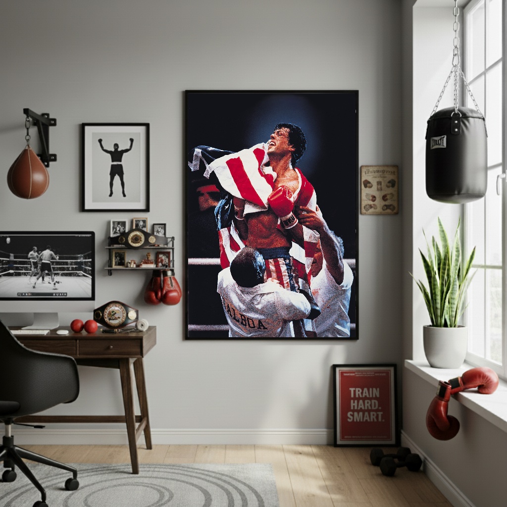 Quadro Decorativo Vitória De Rocky Balboa-70x50cm