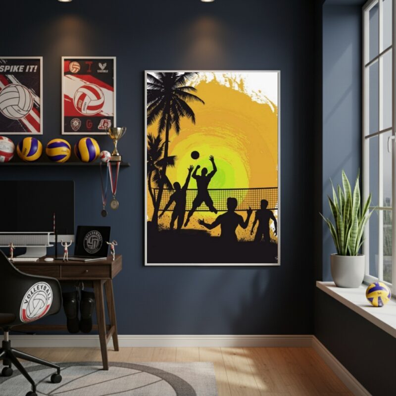 Quadro Decorativo Vôlei De Praia-70x50cm