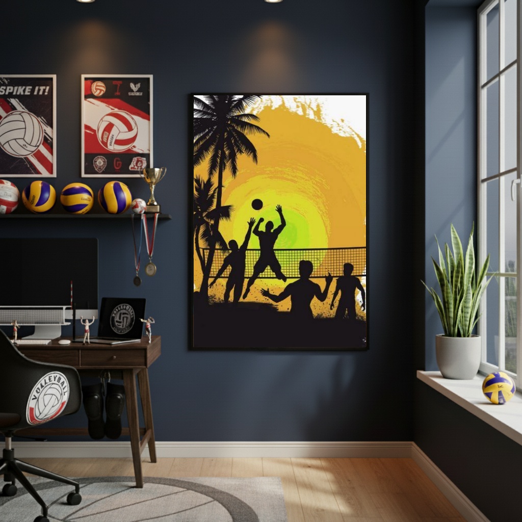Quadro Decorativo Vôlei De Praia-70x50cm