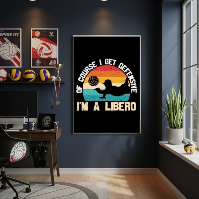 Quadro Decorativo Vôlei Defensivo-70x50cm