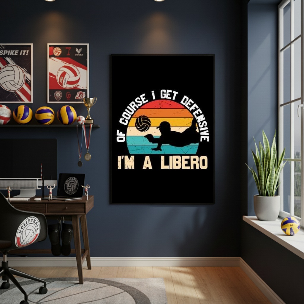 Quadro Decorativo Vôlei Defensivo-70x50cm