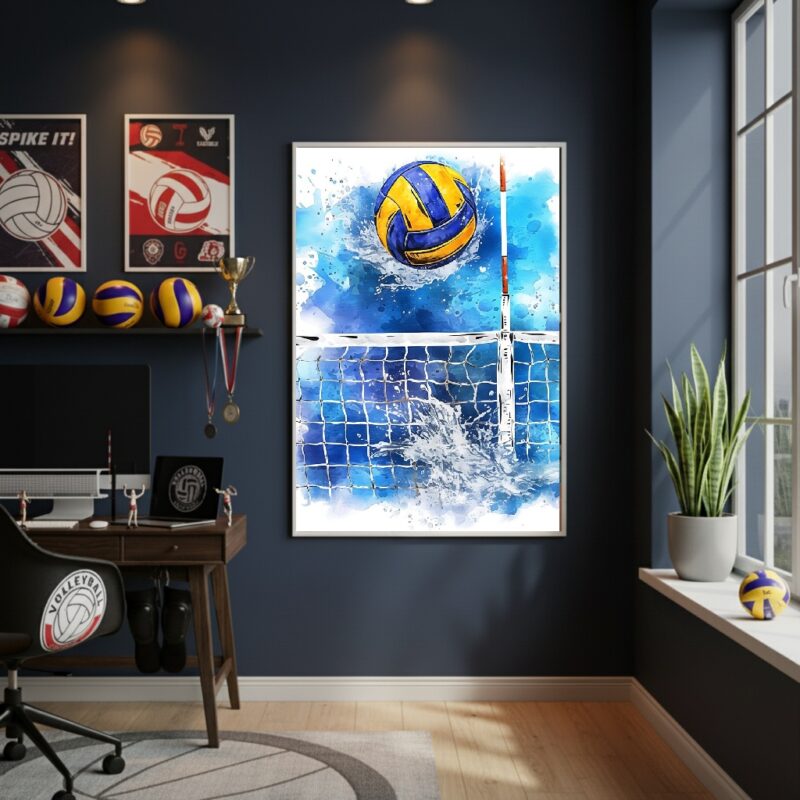 Quadro Decorativo Vôlei Na Água - 70x50 cm