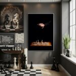 Quadro Decorativo Xadrez Estratégico - 70x50 cm
