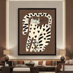 Quadro Canvas Arte Moderna Gato Marrom e Preto