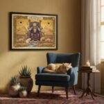 Quadro Carta Tarot Gato O Imperador - 50x70 Cm