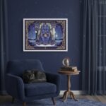 Quadro Carta Tarot Gatos A Sacerdotisa - 50x70 Cm