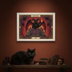 Quadro Carta Tarot Gatos O Diabo - 50x70 Cm