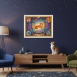 Quadro Carta Tarot Gatos O Mundo - 50x70 Cm