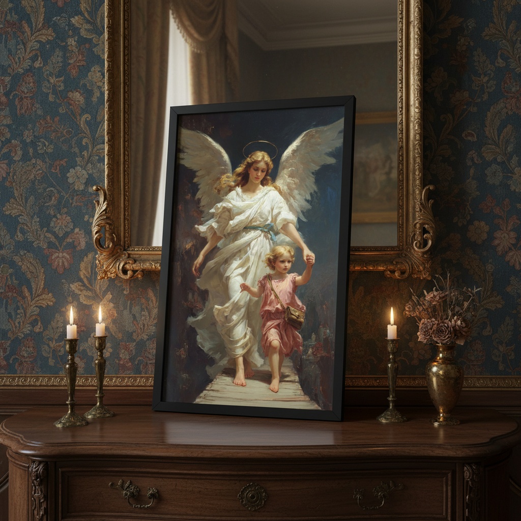 Quadro Decorativo Anjo da Guarda da Criança
