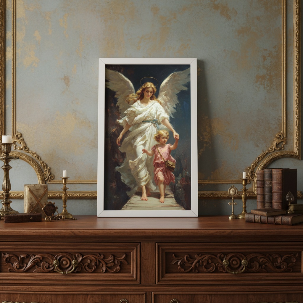 Quadro Decorativo Anjo da Guarda da Criança