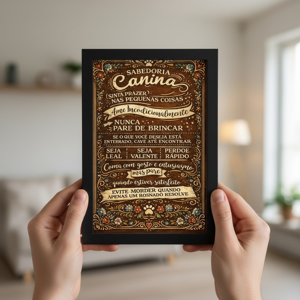 Quadro Decorativo Aprenda Com Seu Cão