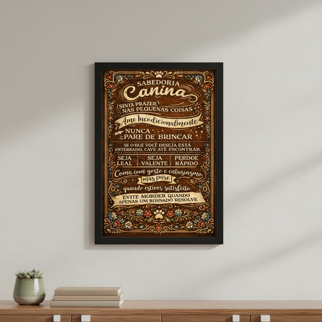 Quadro Decorativo Aprenda Com Seu Cão
