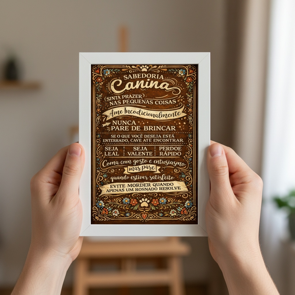 Quadro Decorativo Aprenda Com Seu Cão