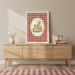 Quadro Decorativo Família de Coelhinhos Vintage