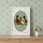 Quadro Decorativo Família de Patinhos Vintage