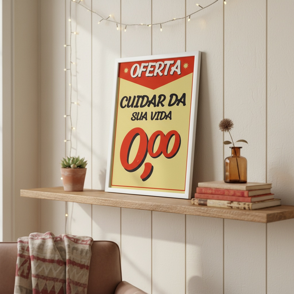 Quadro Divertido Oferta Cartaz Cuidar da Sua Vida