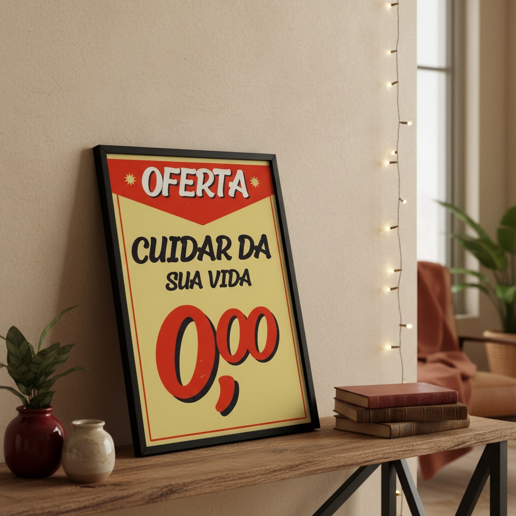 Quadro Divertido Oferta Cartaz Cuidar da Sua Vida
