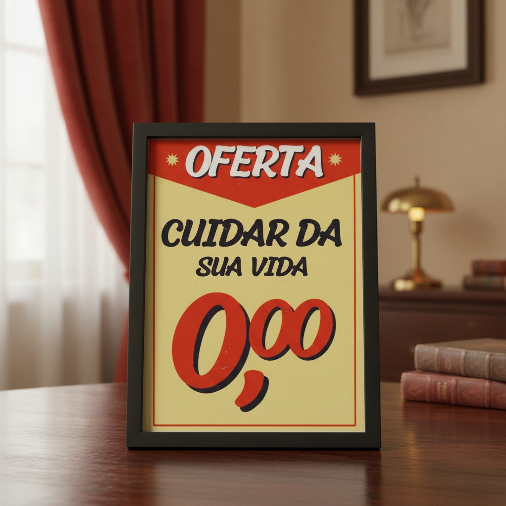 Quadro Divertido Oferta Cartaz Cuidar da Sua Vida