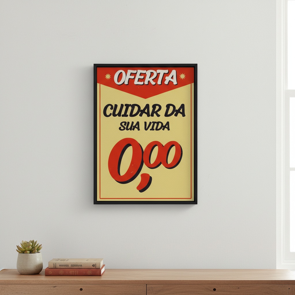Quadro Divertido Oferta Cartaz Cuidar da Sua Vida