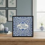 Quadro Estilo Azulejo Português Sejam Bem-Vindos -33x33 Cm