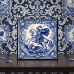 Quadro Estilo Azulejo São Jorge - 33x33 Cm