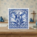 Quadro Estilo Azulejo São Miguel Arcanjo - 33x33 Cm