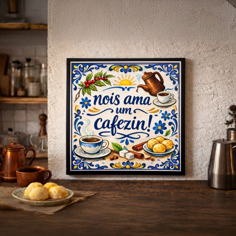 Quadro Mineiro Nois Ama Um Cafezin - 33x33 Cm