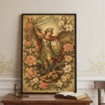 Quadro São Miguel Arcanjo Vintage Entre Flores