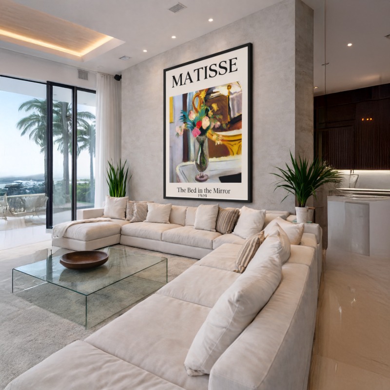 Quadro Canvas A Cama no Espelho de Henri Matisse