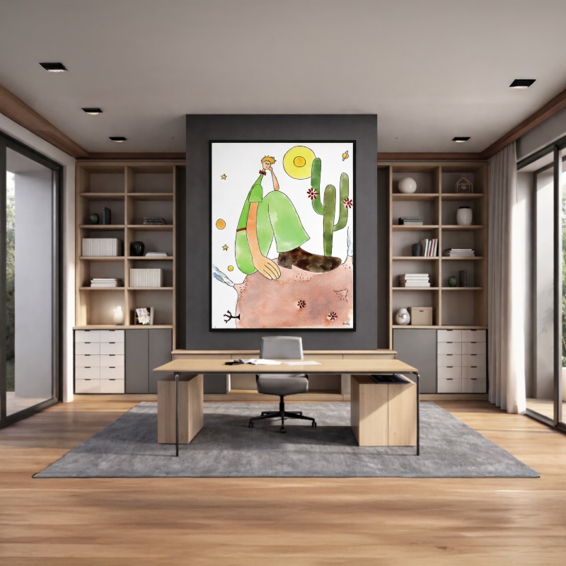 Quadro Canvas Adão Iturrusgarai - O Pequeno Príncipe