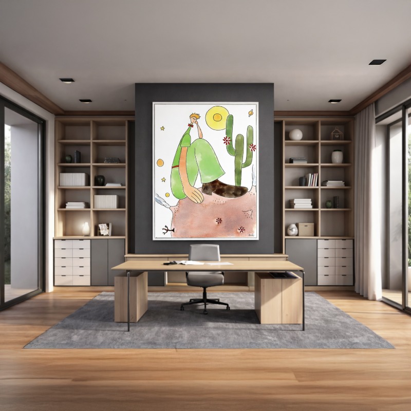 Quadro Canvas Adão Iturrusgarai - O Pequeno Príncipe