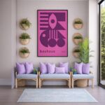 Quadro Canvas Bauhaus Design Élégant Rosa