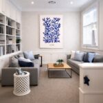 Quadro Canvas Blue Coral Print Abstract Print