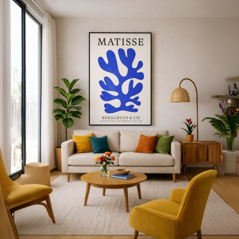 Quadro Canvas Henri Matisse Papiers Découpés Azul
