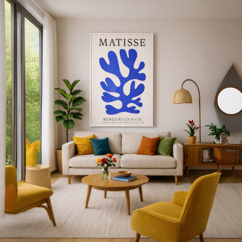Quadro Canvas Henri Matisse Papiers Découpés Azul