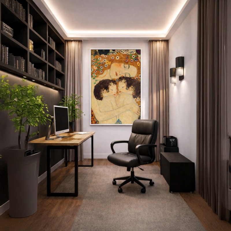 Quadro Canvas Mãe e Filhos Gustavo Klimt