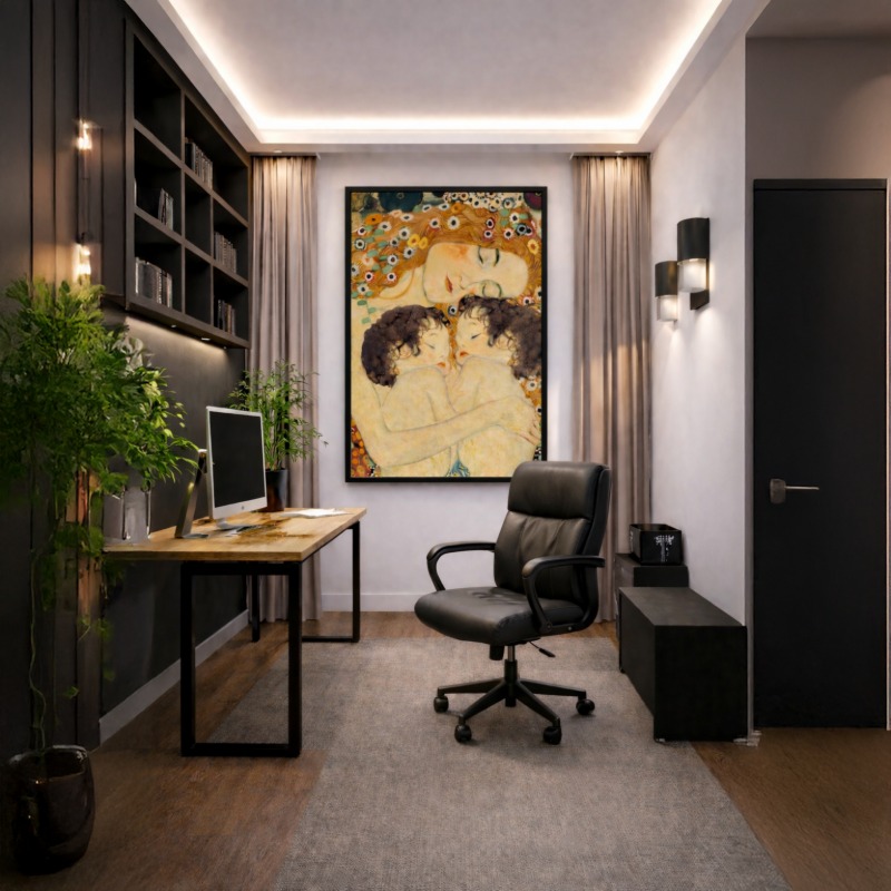 Quadro Canvas Mãe e Filhos Gustavo Klimt