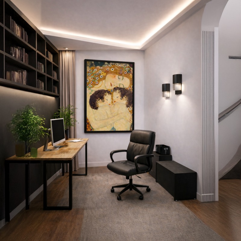 Quadro Canvas Mãe e Filhos Gustavo Klimt
