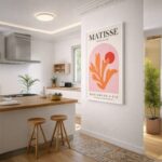 Quadro Canvas Matisse Coral Fundo Rosa