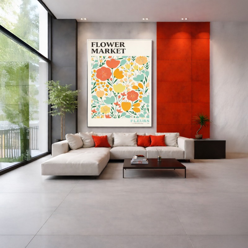 Quadro Canvas Paris Marché Aux Fleurs