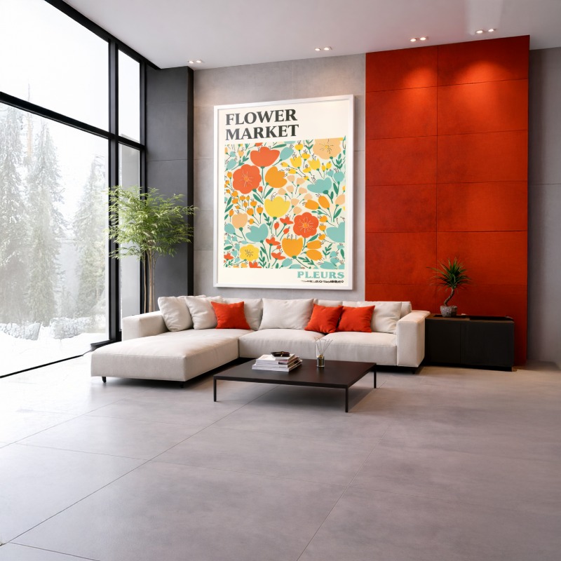 Quadro Canvas Paris Marché Aux Fleurs