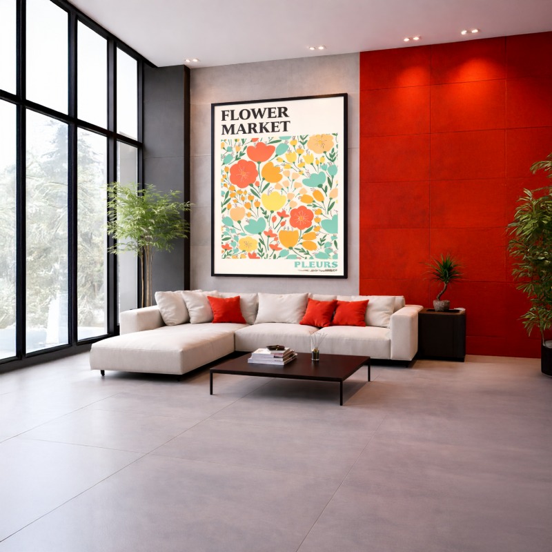 Quadro Canvas Paris Marché Aux Fleurs