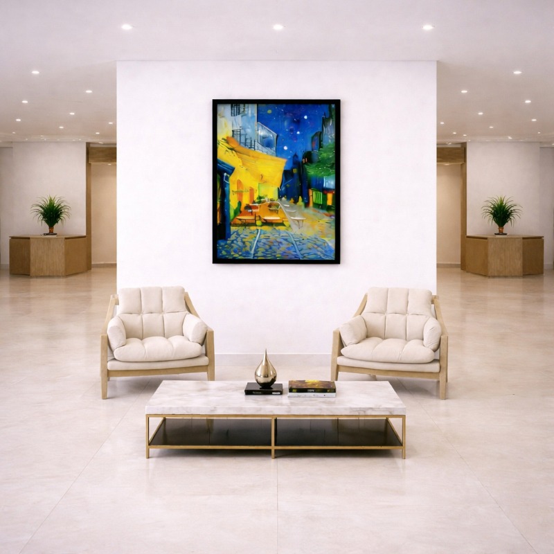 Quadro Canvas Vincent Van Gogh - Terraço do Café à Noite