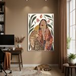 Quadro Decorativo A Dama E A Onça - 70x50cm