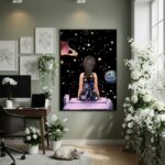Quadro Decorativo A Menina E O Universo - 70x50cm
