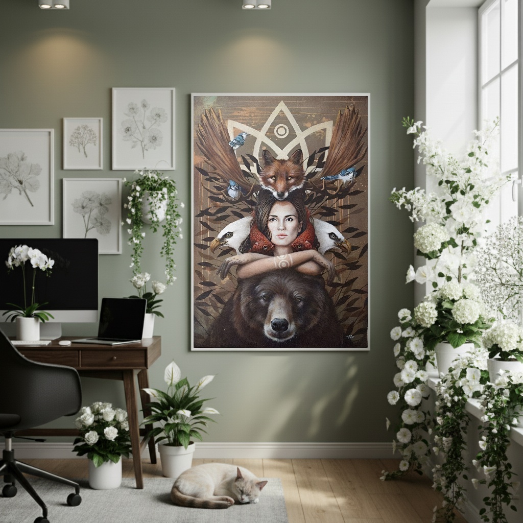 Quadro Decorativo Alinhamento Dos Espíritos - 70x50cm