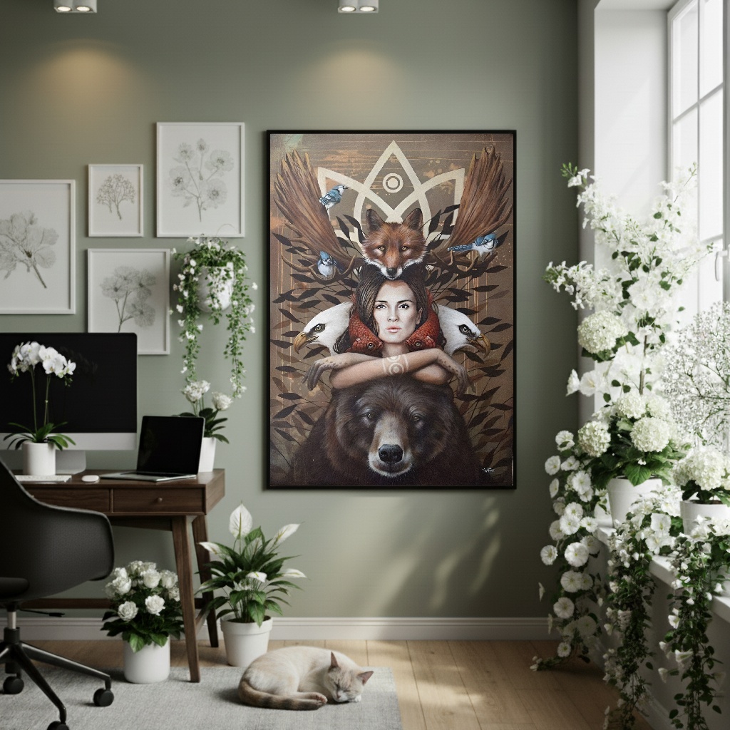 Quadro Decorativo Alinhamento Dos Espíritos - 70x50cm