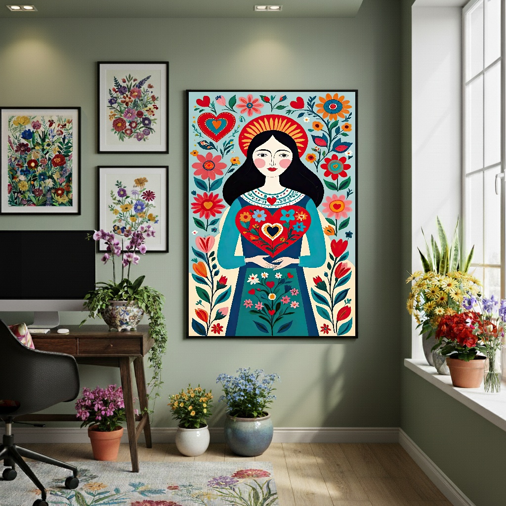 Quadro Decorativo Anjo Da Primavera - 70x50cm
