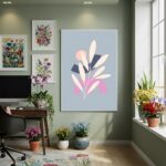 Quadro Decorativo Arte Abstrata Flor - 70x50cm