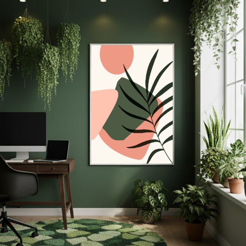 Quadro Decorativo Arte Abstrata Tropical - 70x50cm